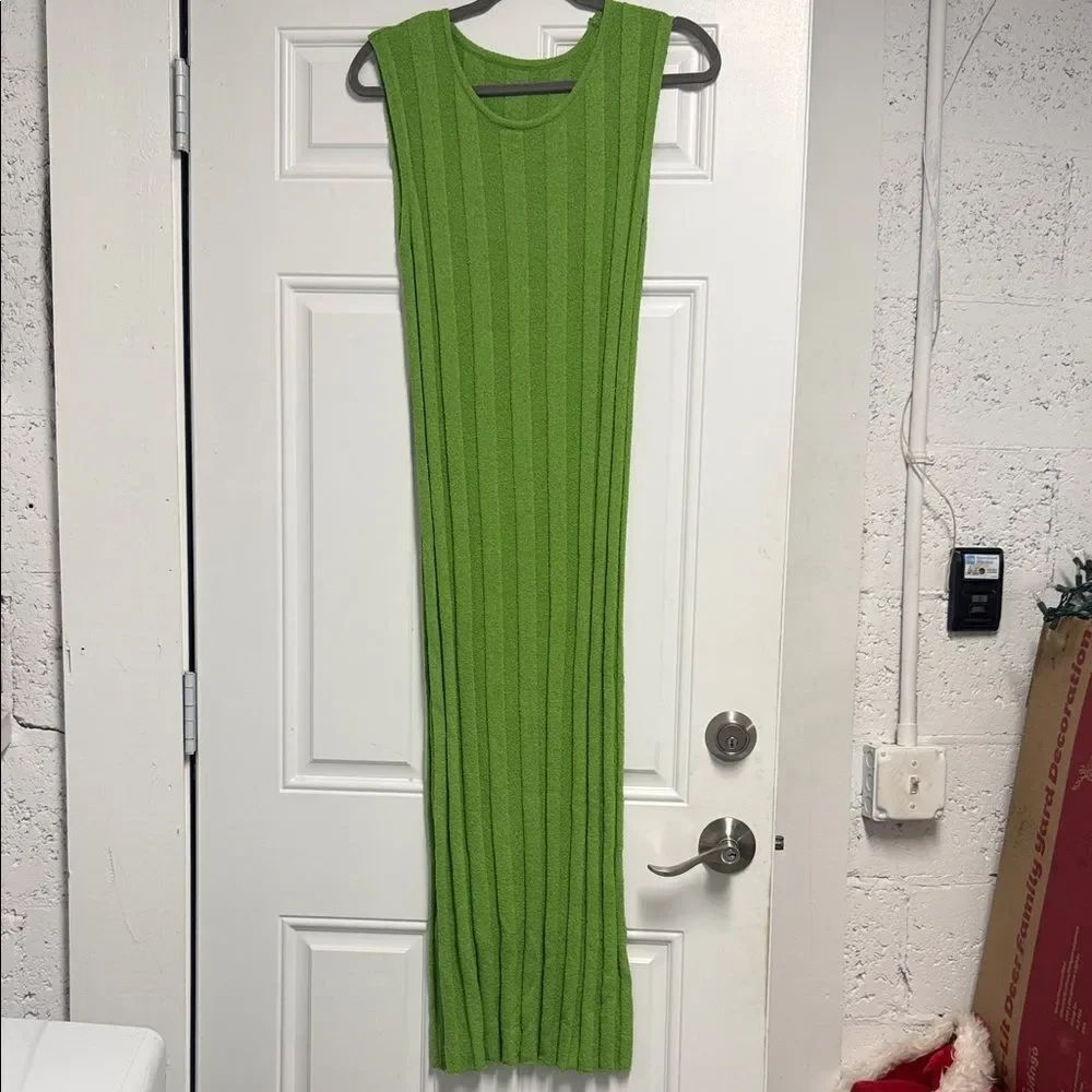 Green Sleeveless Ribbed Terrycloth Dress BRAND NEW - Size Small - NWOT Maxi Dres